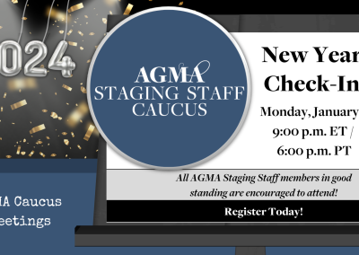 Staging Staff Caucus New Year Check-In on January 8