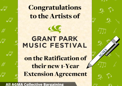 AGMA Ratifies one-year contract extension for Grant Park Choristers