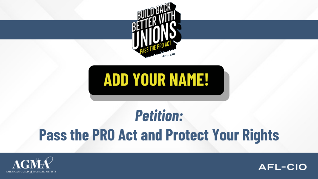 AGMA has joined the AFL-CIO and its affiliates on this petition/