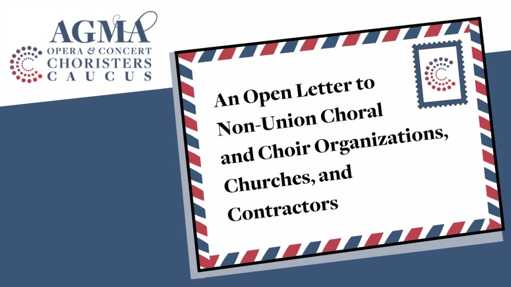 An Open Letter to Non-Union Choral and Choir Organizations, Churches, and Contractors