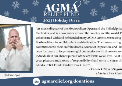 A Message from Yannick Nézet-Séguin, AGMA Relief Fund Holiday Drive Chair