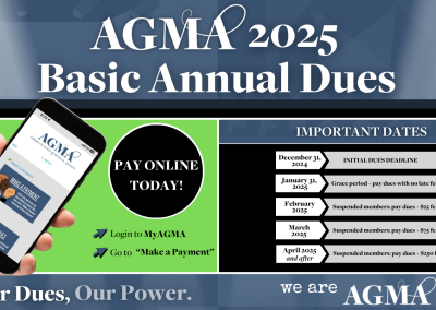 AGMA 2025 Basic Annual Dues Reminder