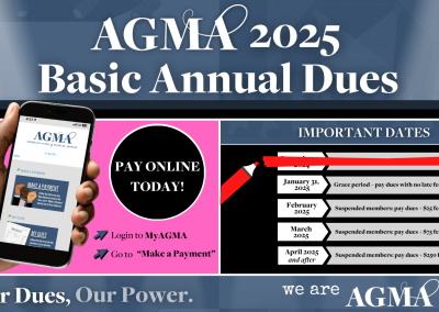 AGMA Members Should Submit 2025 Basic Annual Dues by January 31