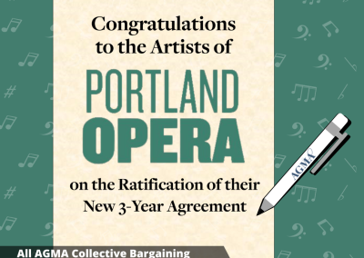AGMA Ratifies Three-Year Agreement with Portland Opera