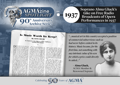 AGMAzine Archives: One Soprano’s Take on Free Radio Broadcasts in 1937