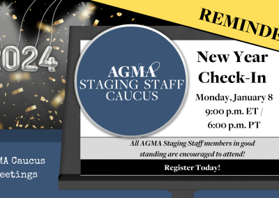Staging Staff Caucus New Year Check-In on January 8