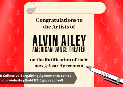 AGMA Ratifies 3-Year Agreement with Alvin Ailey American Dance Theater