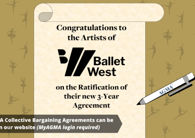 AGMA Ratifies 3-Year Agreement with Ballet West