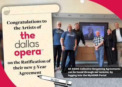 AGMA Ratifies 5 Year Agreement with The Dallas Opera
