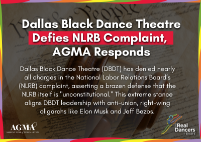 Dallas Black Dance Theatre Defies NLRB Complaint, AGMA Responds