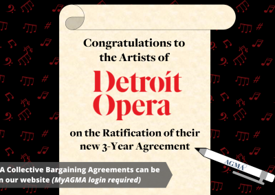 AGMA Ratifies 3-Year Agreement with Detroit Opera