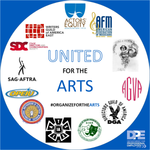 Save the Arts graphic featuring Union Logos