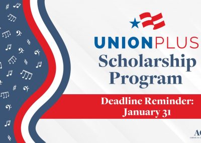 Union Plus Scholarship Deadline is January 31