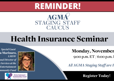 REMINDER: Staging Staff Caucus Health Insurance Seminar on November 14
