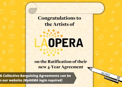 AGMA Ratifies 4-Year Agreement with Los Angeles Opera
