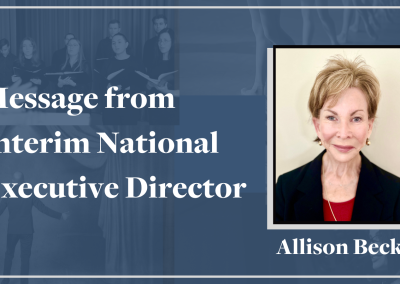 Message from Interim National Executive Director Allison Beck