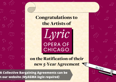 AGMA Ratifies 5-Year Agreement with Lyric Opera of Chicago