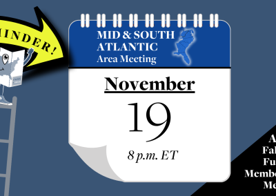 Reminder: Mid & South Atlantic Area Meeting November 19
