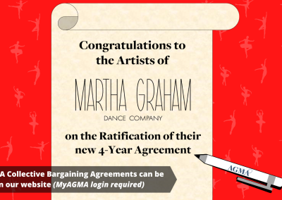 AGMA Ratifies 4-Year Agreement with Martha Graham Dance Company