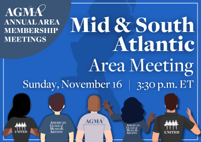 AGMA Announces Mid & South Atlantic Area Meeting November 16