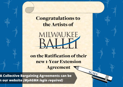 AGMA Ratifies 1-Year Extension with Milwaukee Ballet