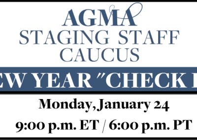AGMA Staging Staff Caucus Announces First Meeting of the New Year