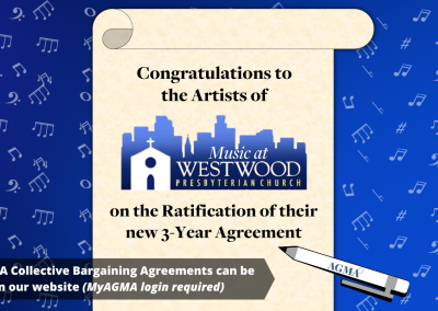 AGMA Ratifies 3-Year Agreement with Music at Westwood