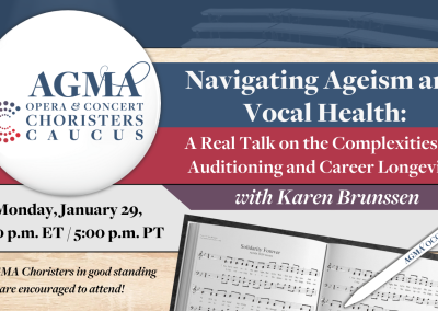 AGMA Opera and Concert Choristers Caucus to Host Discussion on Ageism and Vocal Health on January 29