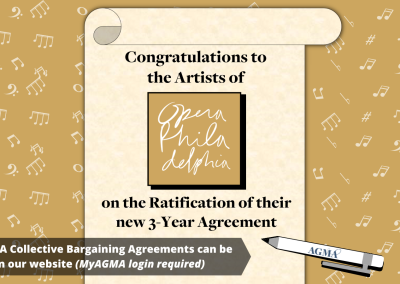 AGMA Ratifies 3-Year Agreement with Opera Philadelphia