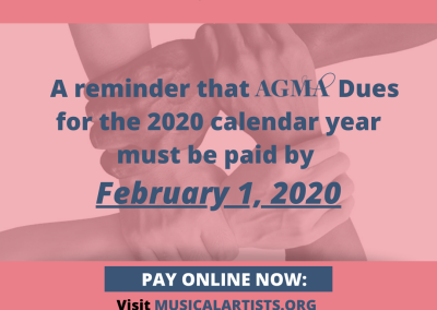 AGMA Reminds Members of Feb. 1 Dues Deadline