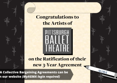 AGMA Ratifies 3-Year Agreement with Pittsburgh Ballet Theatre