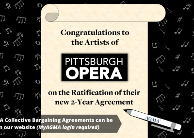 AGMA Ratifies 2-Year Agreement with Pittsburgh Opera