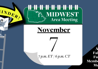 REMINDER: Midwest Area Membership Meeting on November 7