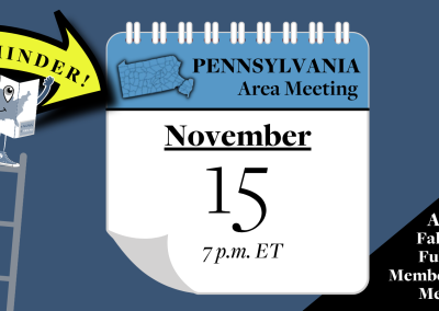 REMINDER: Pennsylvania Area Membership Meeting on November 15