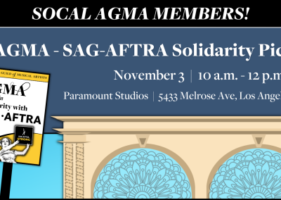 Southern California Area: AGMA – SAG-AFTRA Solidarity Picket on November 3