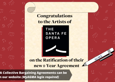 AGMA Ratifies 1-Year Agreement with Santa Fe Opera