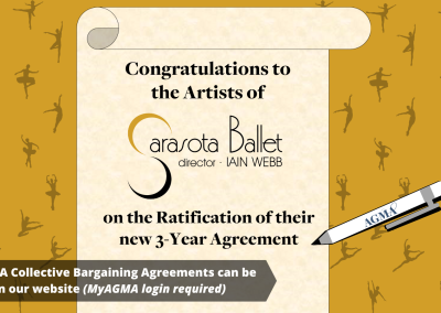 AGMA Ratifies Three-Year Agreement with Sarasota Ballet