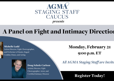 February 21: AGMA Staging Staff Caucus Panel on Fight and Intimacy Direction