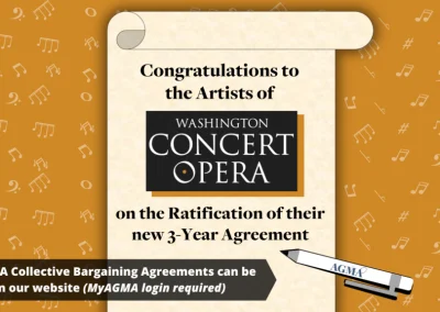 AGMA Ratifies 3-Year Agreement with Washington Concert Opera
