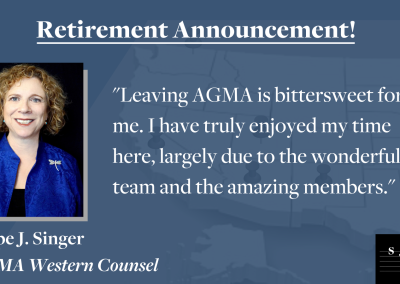 AGMA’s Western Counsel Hope J. Singer Announces Retirement